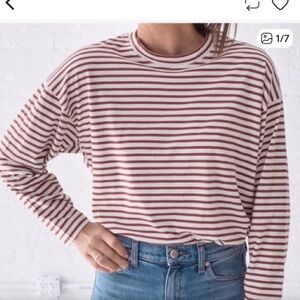 AYR red and White Striped Top small
